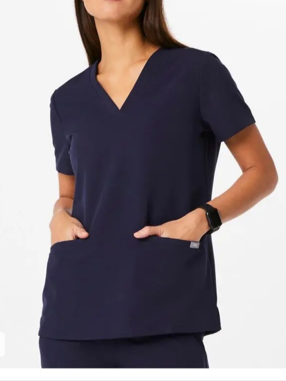 Figs Casma women's professional V-neck scrub top navy blue size XL.